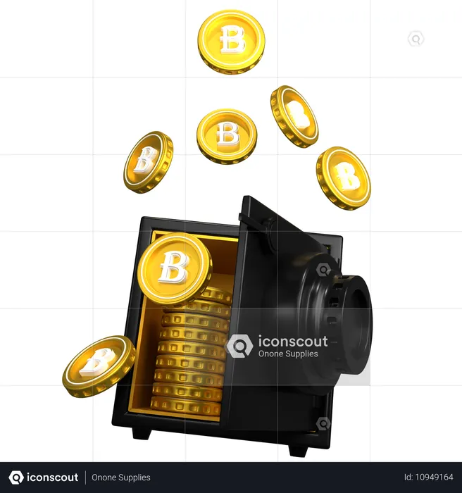 Bóveda de bitcoins  3D Icon