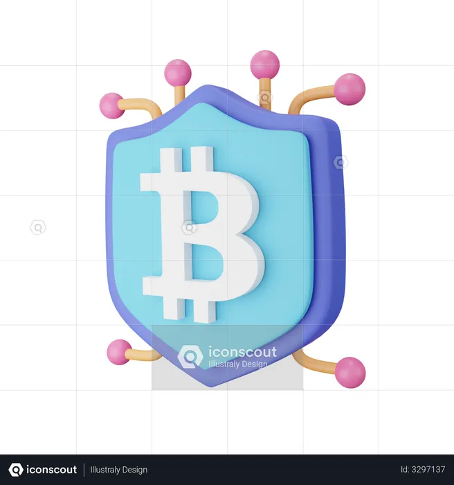 Bitcoin seguro  3D Icon