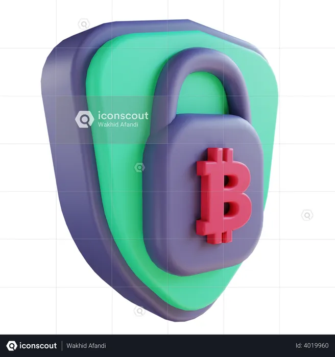 Bitcoin seguro  3D Illustration