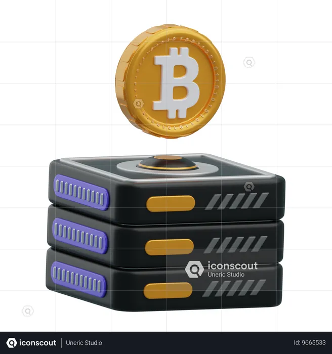 Bitcoin-Server  3D Icon