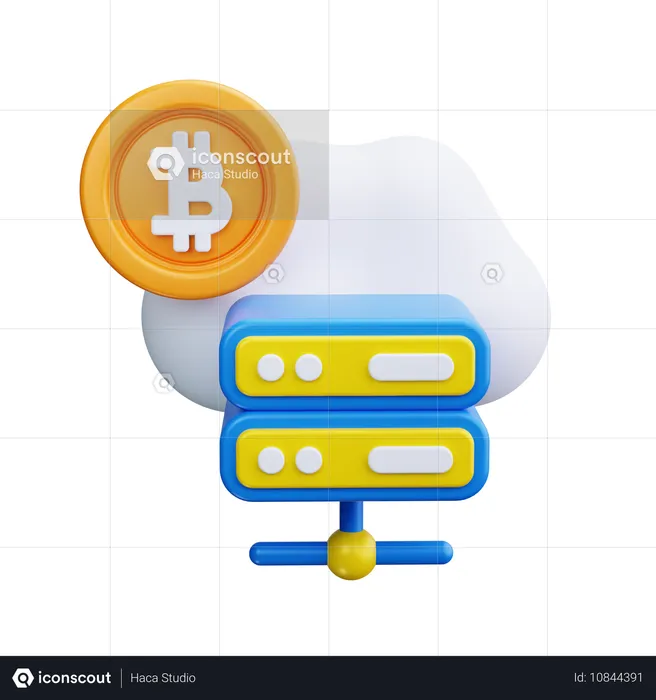 Bitcoin-Server  3D Icon