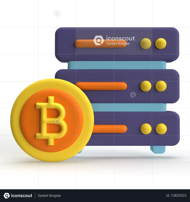 Bitcoin Server  3D Icon