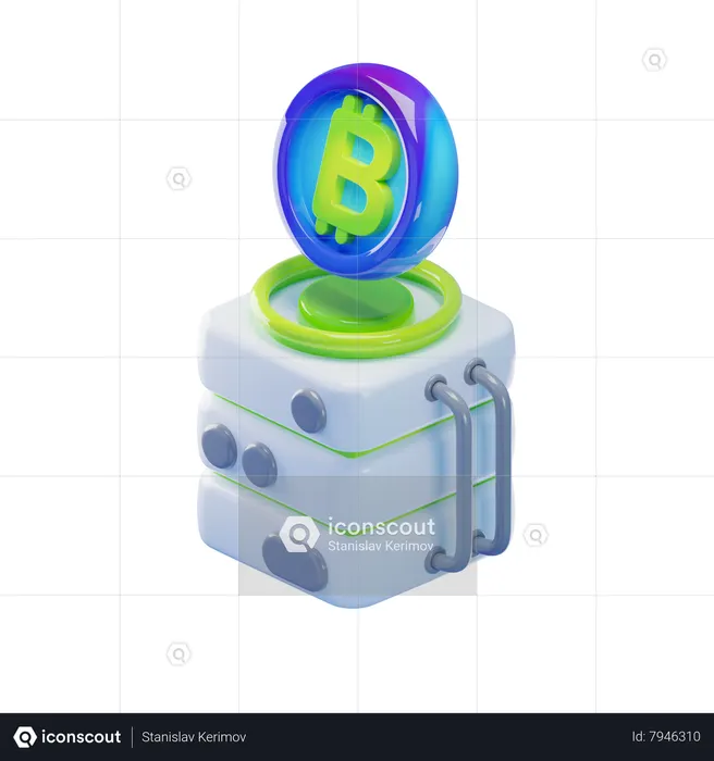 Bitcoin Server  3D Icon