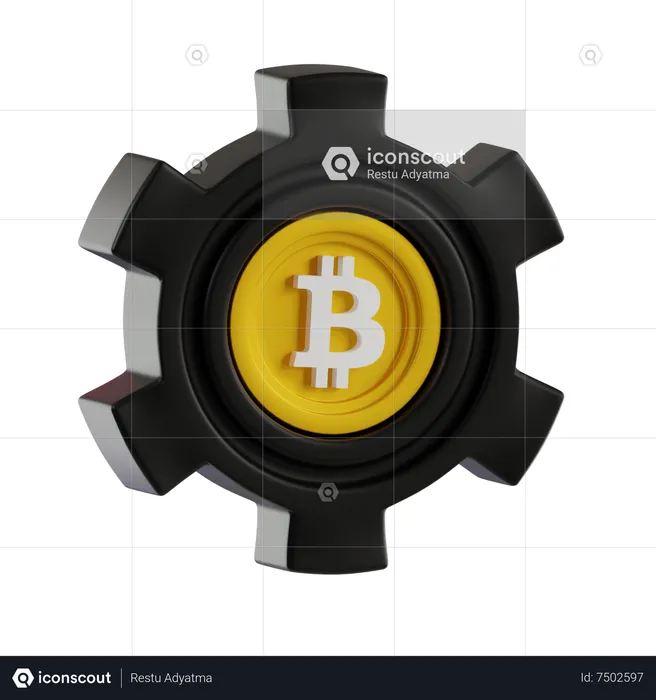 Bitcoin Setting  3D Icon