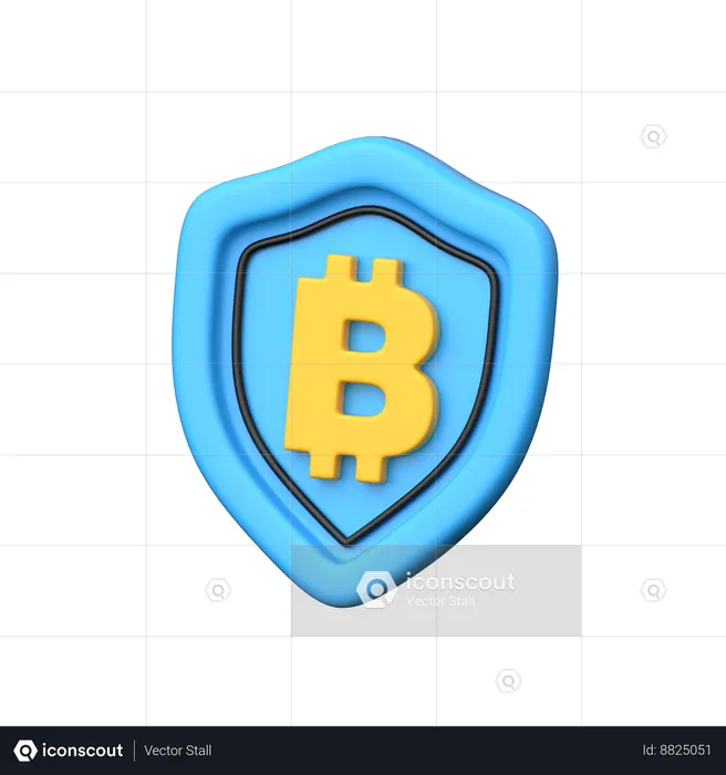 Bitcoin Shield  3D Icon