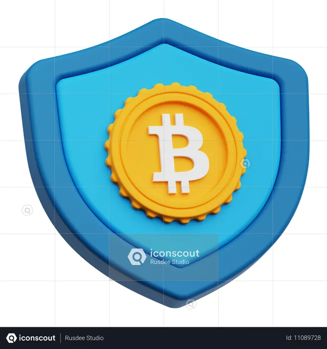 Bitcoin Shield  3D Icon