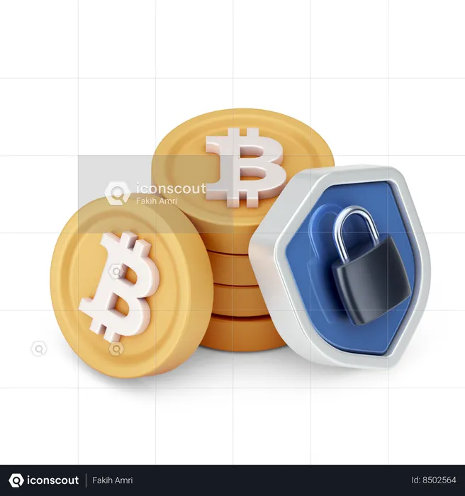 Bitcoin Shield  3D Icon