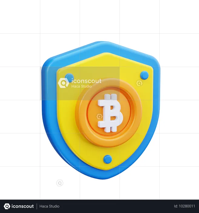 Bitcoin Shield  3D Icon