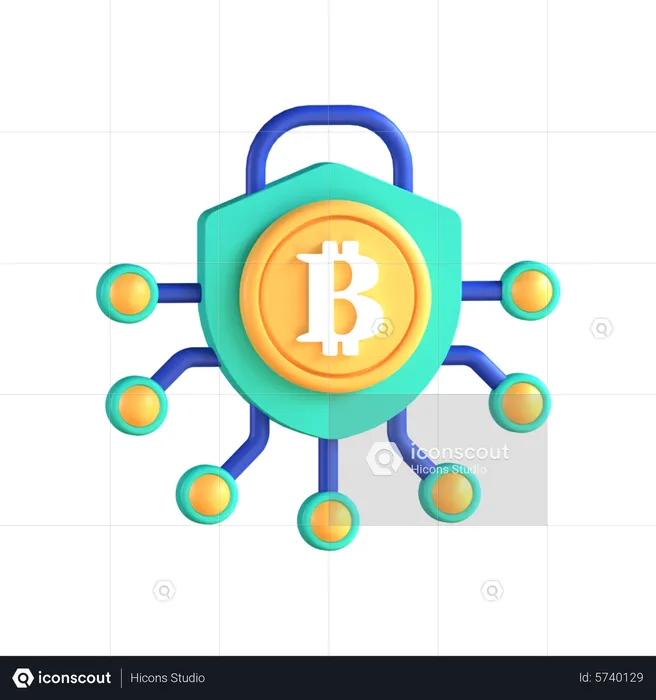 Bitcoin Shield  3D Icon