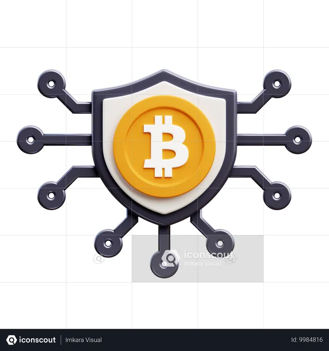 Bitcoin Shield-Sicherheit  3D Icon