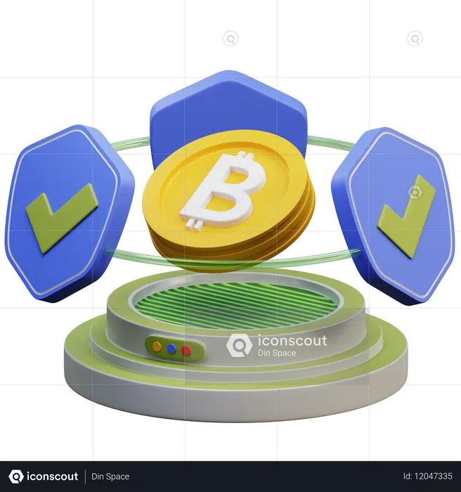 Bitcoin-Sicherheit  3D Icon