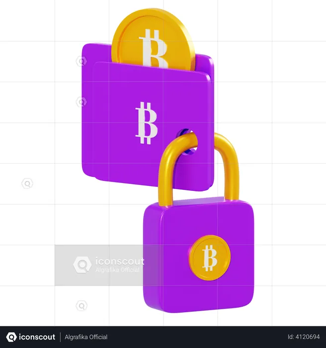 Bitcoin-Sicherheit  3D Illustration