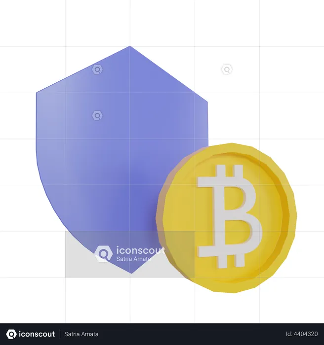 Bitcoin-Sicherheit  3D Illustration