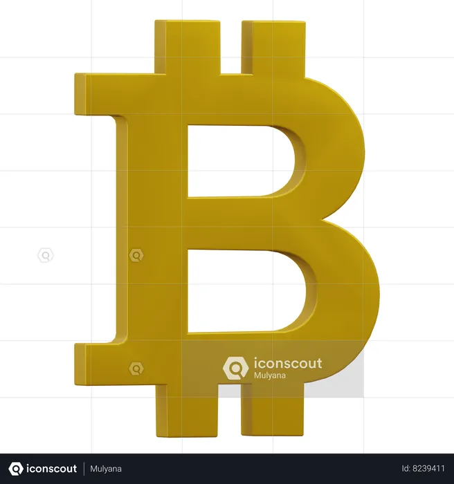 Bitcoin Sign  3D Icon