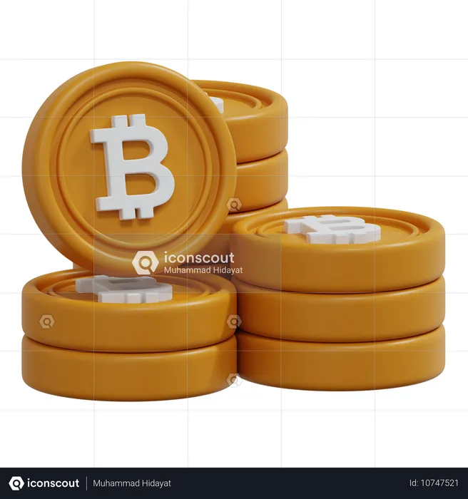 Bitcoin-Stapel  3D Icon