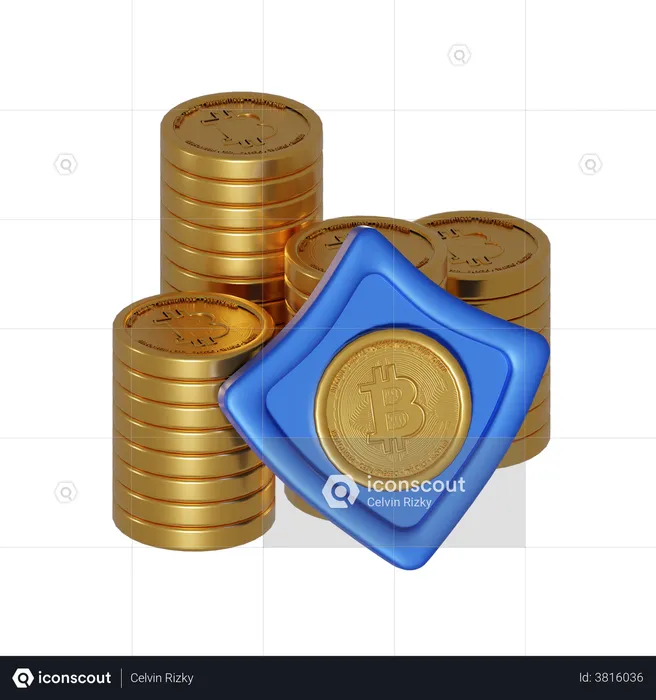 Bitcoin-Stapel  3D Illustration