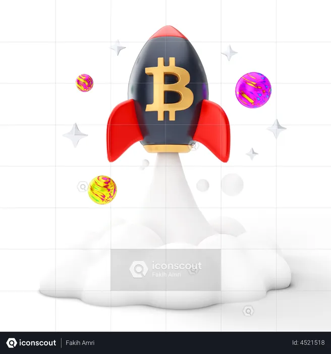 Bitcoin Startup  3D Illustration