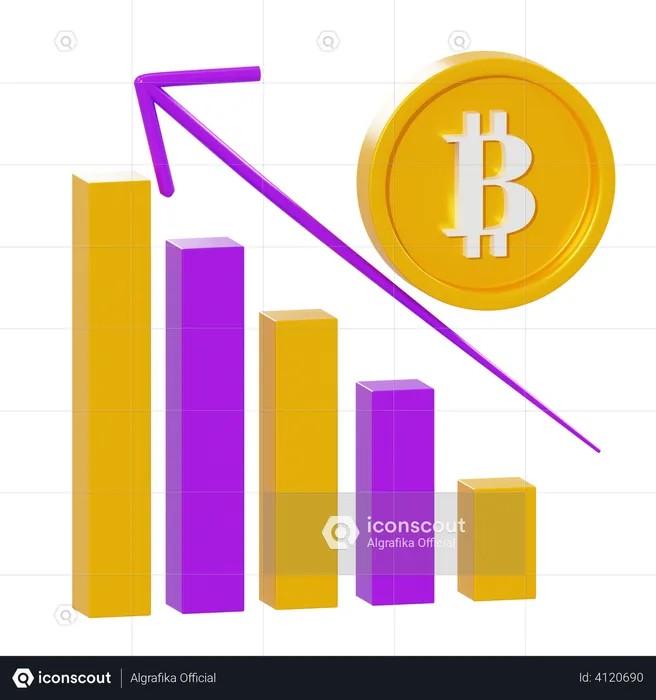 Bitcoin Statistic  3D Illustration