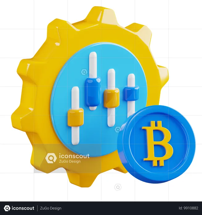 Bitcoin Statistik  3D Icon