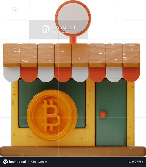 Bitcoin Store  3D Illustration