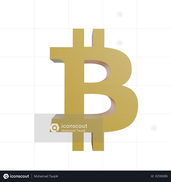 Bitcoin symbol  3D Illustration