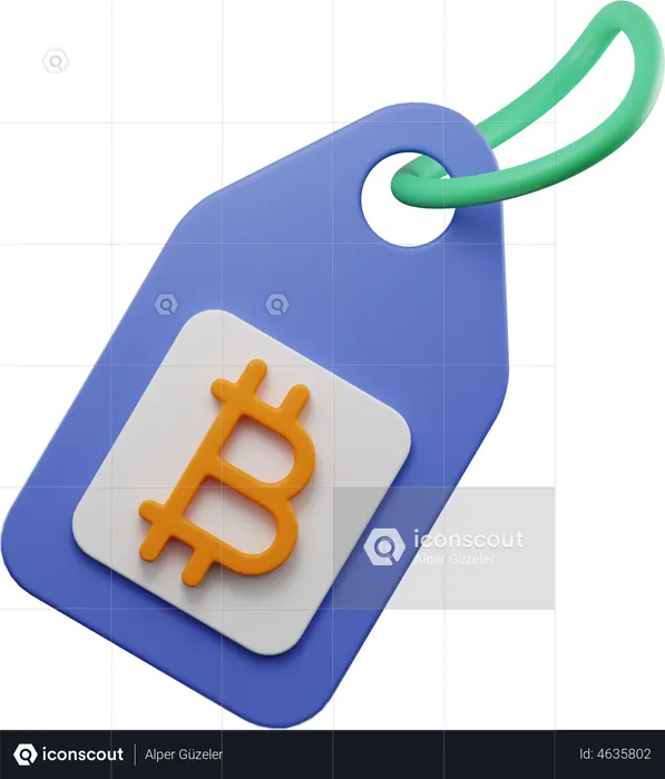 Bitcoin Tag  3D Illustration