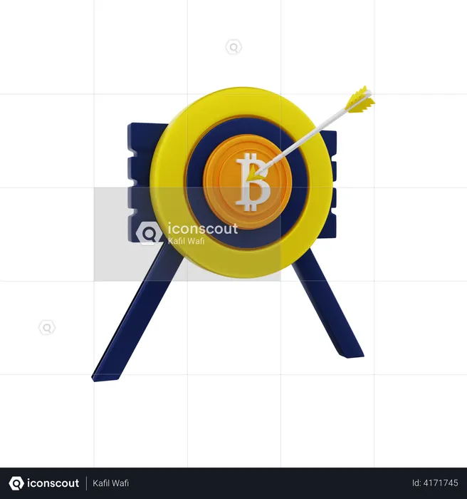 Bitcoin target  3D Illustration