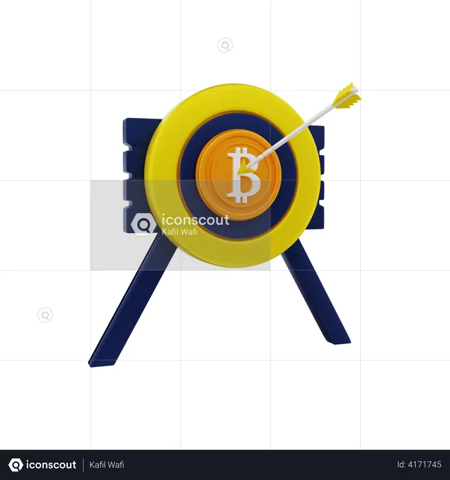 Bitcoin target  3D Illustration