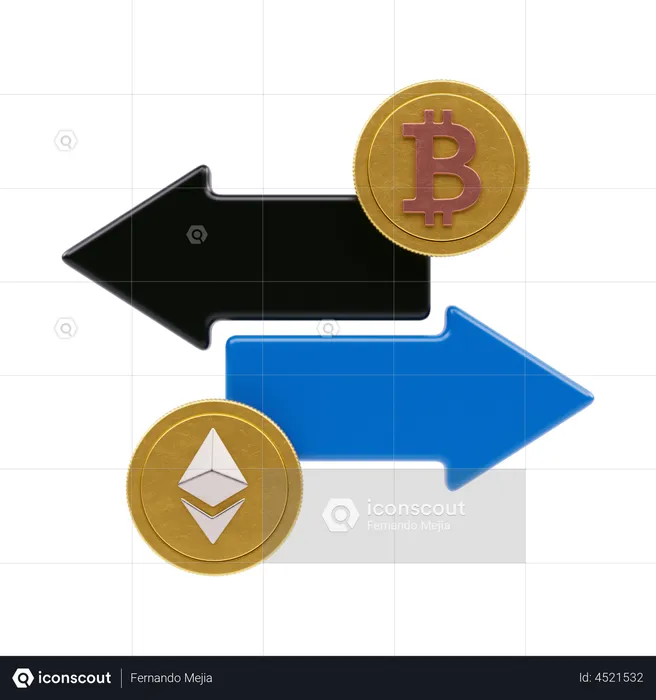 Bitcoin To Ethereum Swap  3D Icon