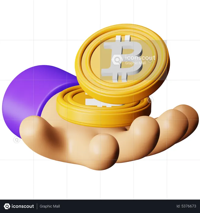 Bitcoin Token  3D Icon