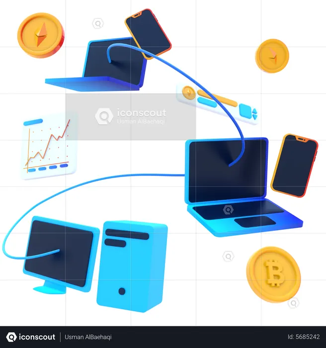 Bitcoin Trading  3D Icon