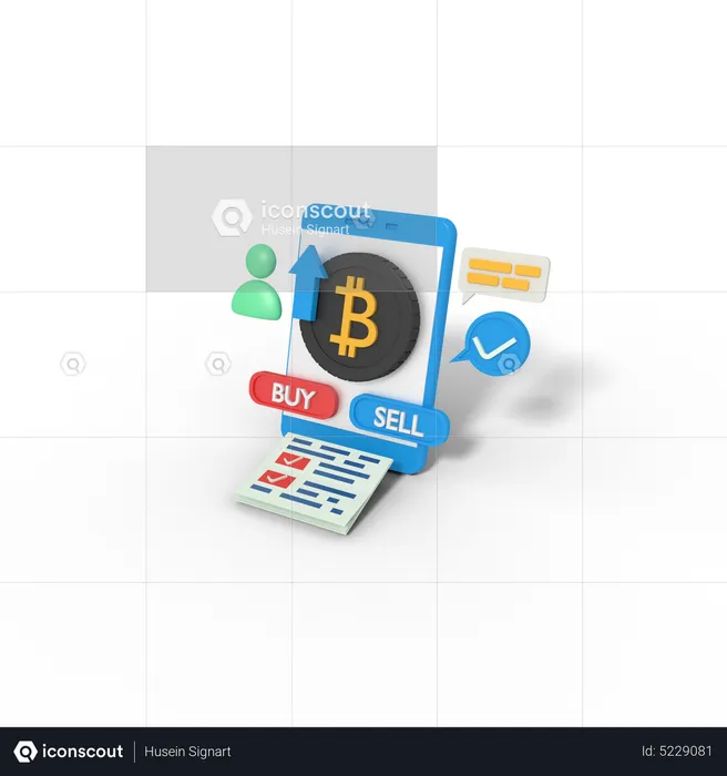 Bitcoin Trading  3D Icon