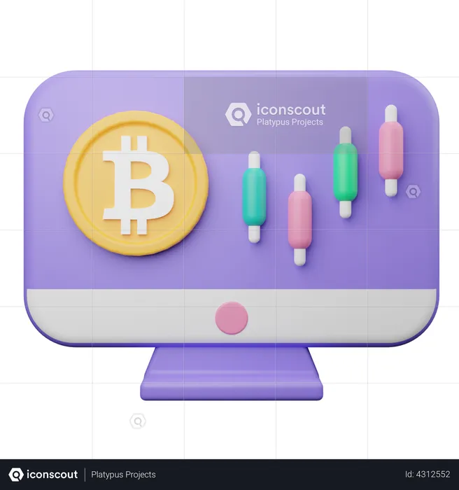 Bitcoin Trading  3D Illustration