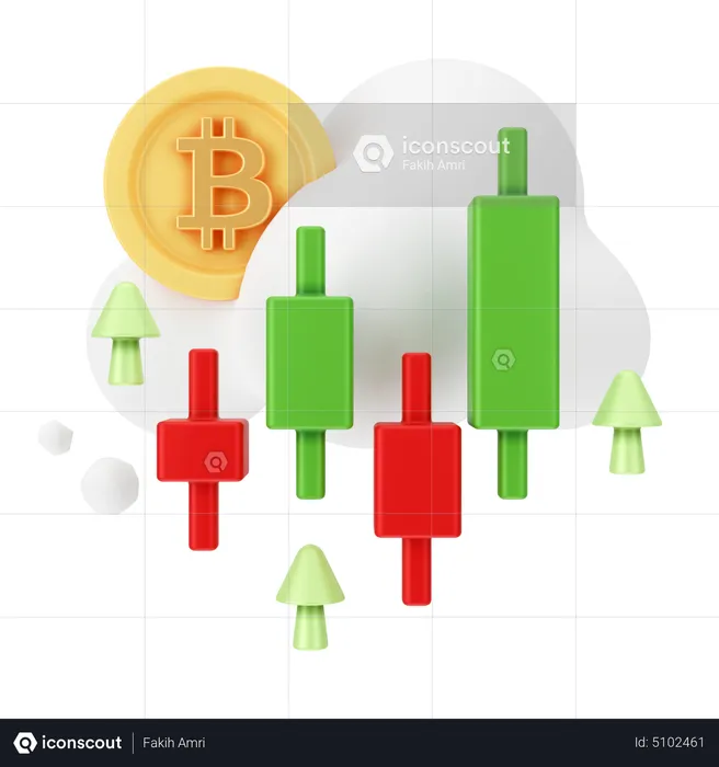 Commerce de bitcoins  3D Icon