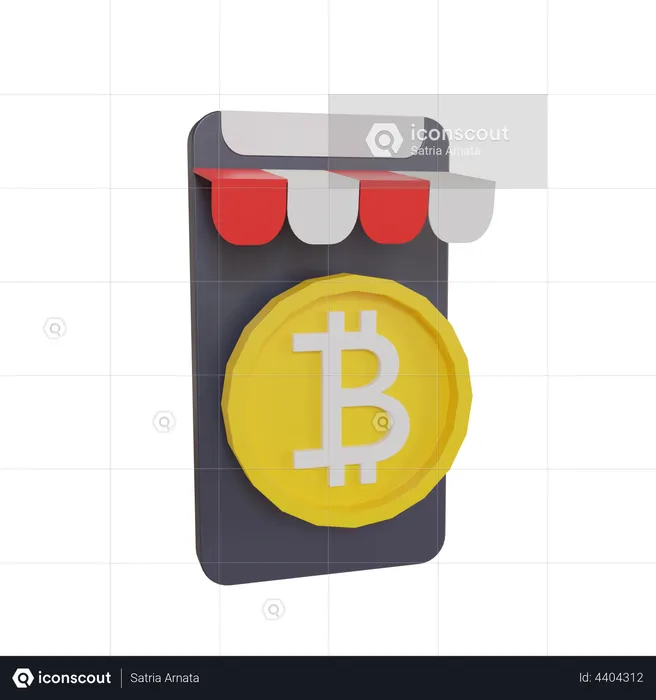 Bitcoin Trading App  3D Illustration