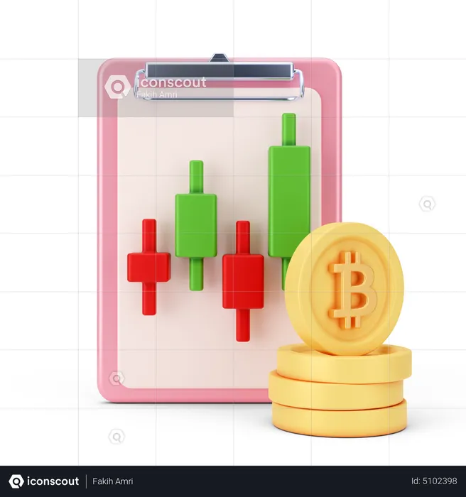 Bitcoin Trading Report  3D Icon