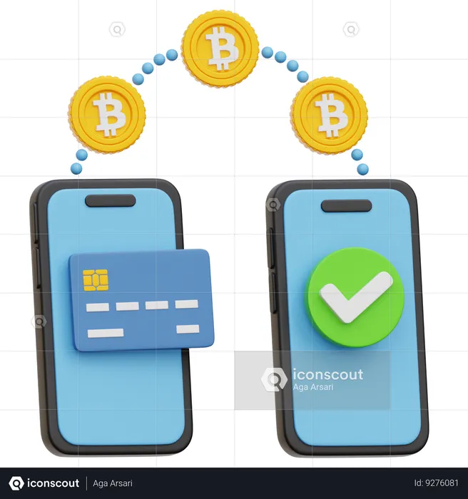 Bitcoin Transaction  3D Icon