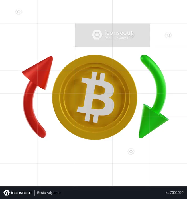 Bitcoin-Überweisung  3D Icon