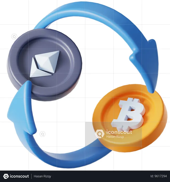 Troca de bitcoins  3D Icon