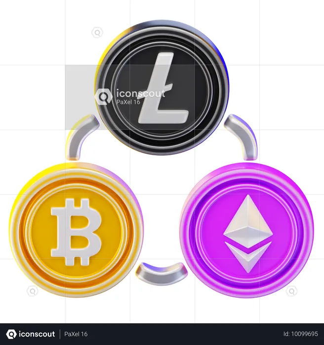 Troca de bitcoins  3D Icon