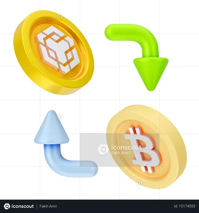 Troca de bitcoins  3D Icon