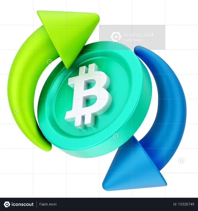 Troca de bitcoins  3D Icon