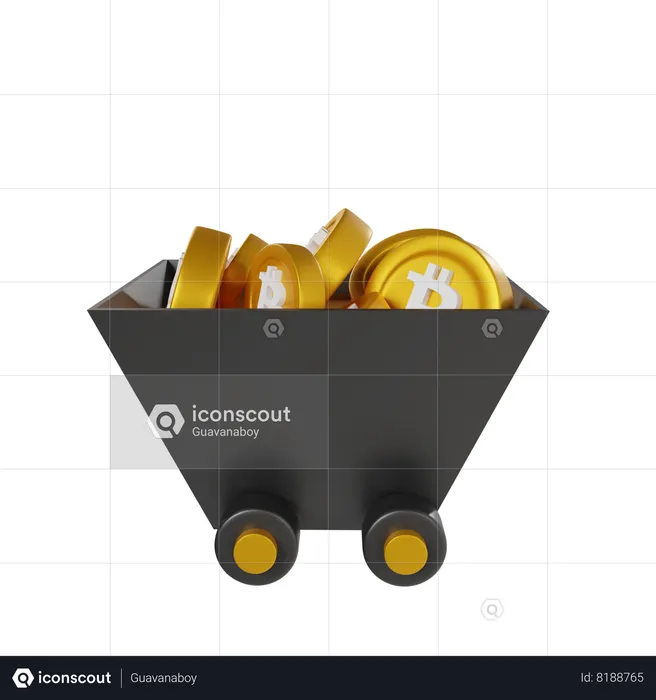 Bitcoin Trolley  3D Icon