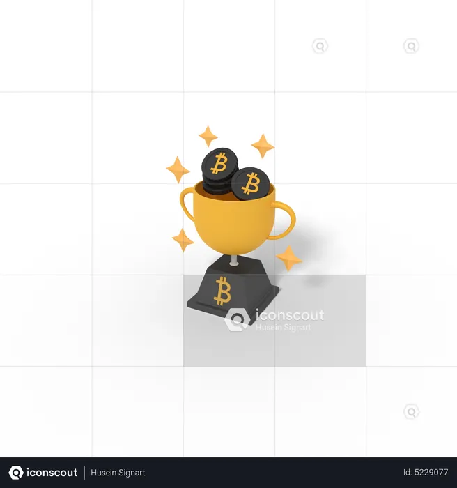 Bitcoin-Trophäe  3D Icon