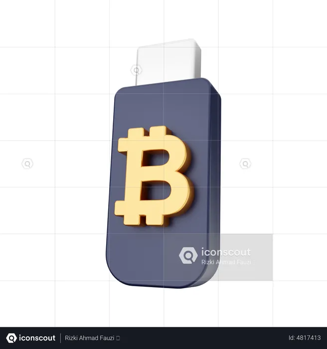 Bitcoin Usb  3D Icon