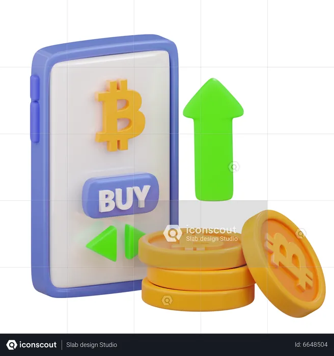 Bitcoin Value Growth  3D Icon