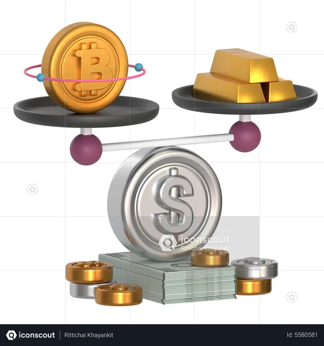 Bitcoin-Vergleich  3D Icon