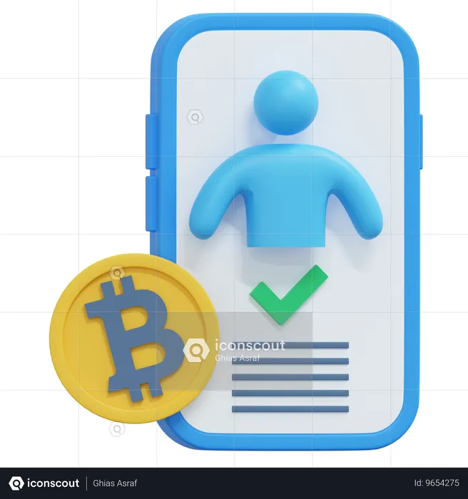 ビットコイン認証  3D Icon