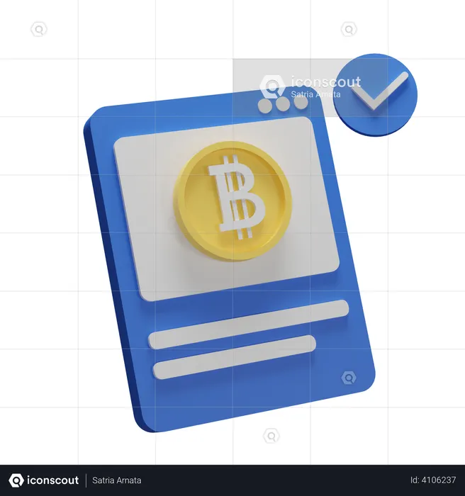 Bitcoin verification report  3D Illustration