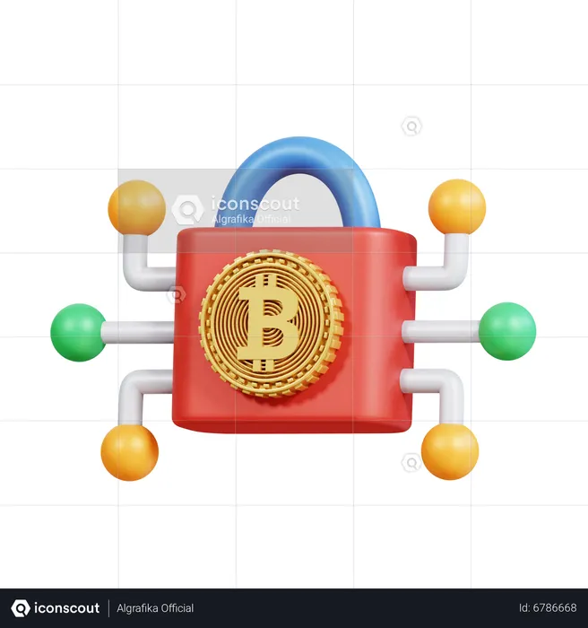 Bitcoin-Verschlüsselung  3D Icon